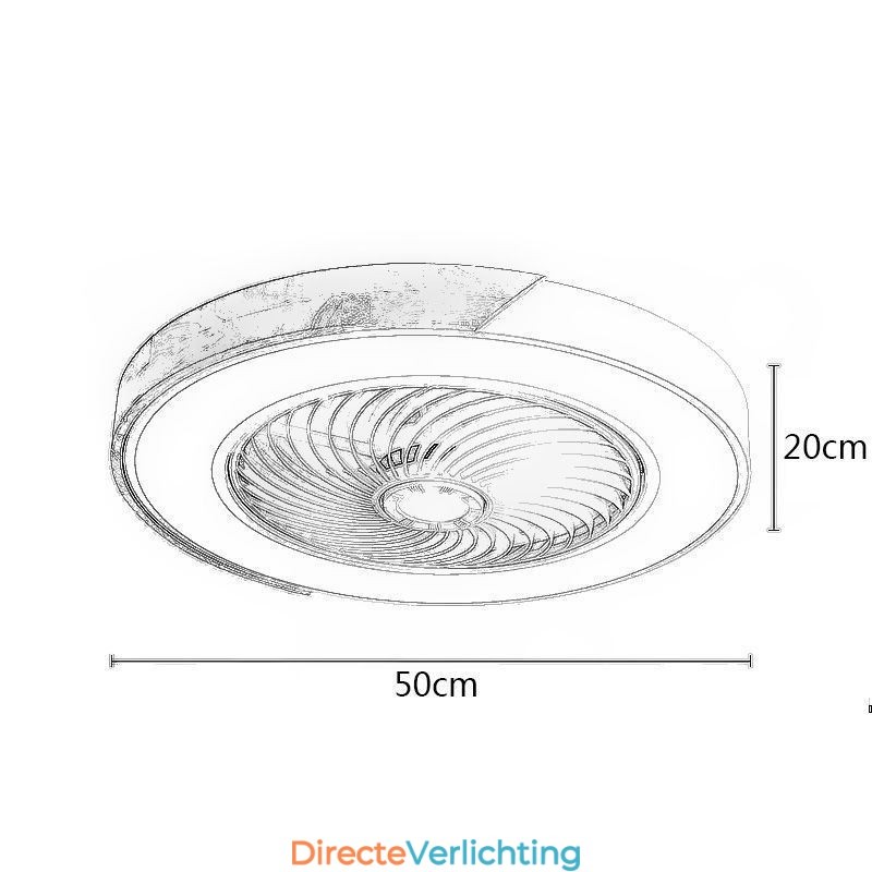 Slimme plafondventilator met verlichting, afstandsbediening, decoratieve ventilatorlamp