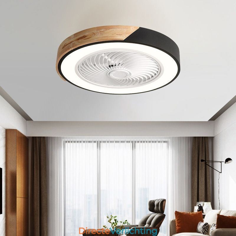 Slimme plafondventilator met verlichting, afstandsbediening, decoratieve ventilatorlamp