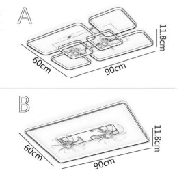 Plafondventilator met verlichting Decoratieventilator Acryllamp