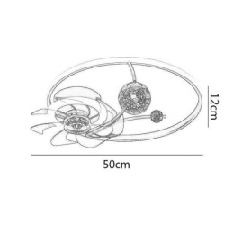 Plafondventilator met verlichting Decoratieventilatorlamp Acryl