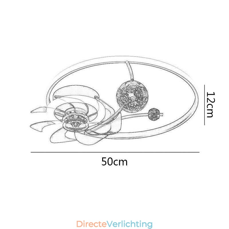 Plafondventilator met verlichting Decoratieventilatorlamp Acryl