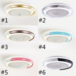 Moderne plafondventilatorlampen, ronde plafondlamp van acryl met afstandsbediening