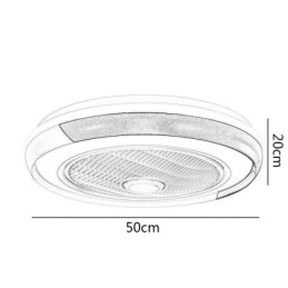 Moderne plafondventilatorlampen, ronde plafondlamp van acryl met afstandsbediening