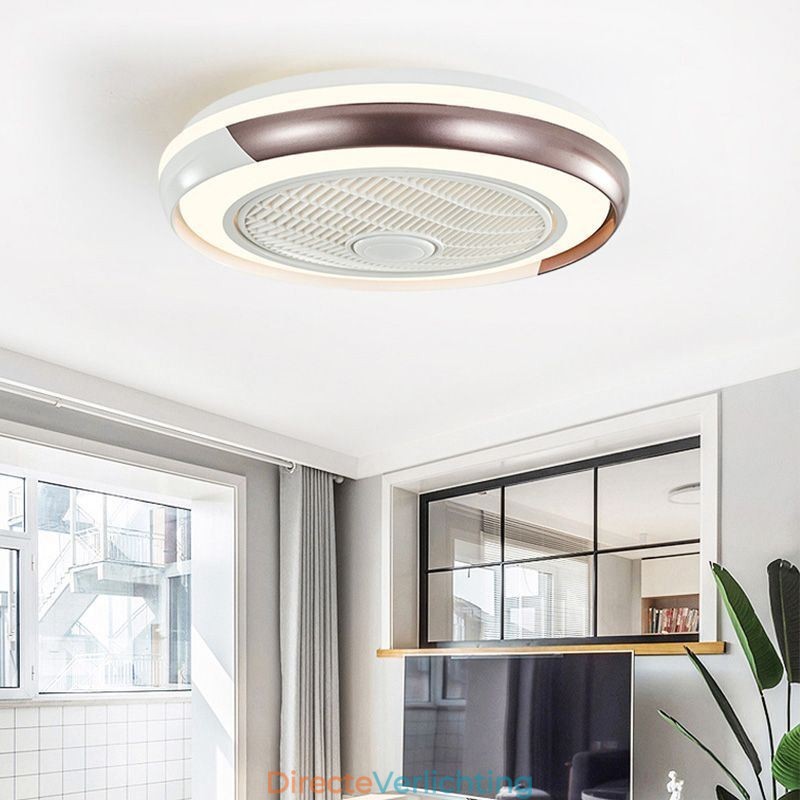 Moderne plafondventilatorlampen, ronde plafondlamp van acryl met afstandsbediening