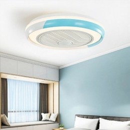Moderne plafondventilatorlampen, ronde plafondlamp van acryl met afstandsbediening