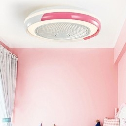 Moderne plafondventilatorlampen, ronde plafondlamp van acryl met afstandsbediening