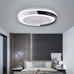 Moderne plafondventilatorlampen, ronde plafondlamp van acryl met afstandsbediening