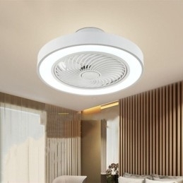 Moderne plafondventilatorlampen met afstandsbediening, ronde plafondlamp van acryl