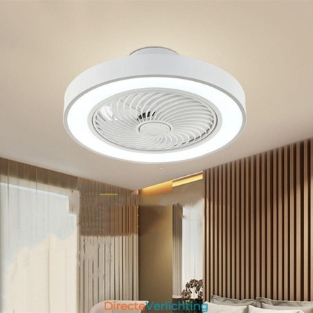 Moderne plafondventilatorlampen met afstandsbediening, ronde plafondlamp van acryl Moderne plafondventilatorlampen met afstandsbediening, ronde plafondlamp van acryl