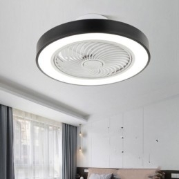 Moderne plafondventilatorlampen met afstandsbediening, ronde plafondlamp van acryl