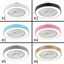 Moderne plafondventilatorlampen met afstandsbediening, ronde plafondlamp van acryl