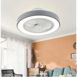 Moderne plafondventilatorlampen met afstandsbediening, ronde plafondlamp van acryl