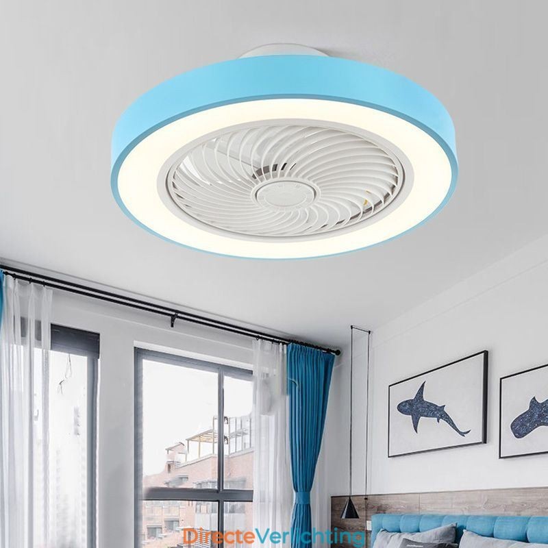 Moderne plafondventilatorlampen met afstandsbediening, ronde plafondlamp van acryl