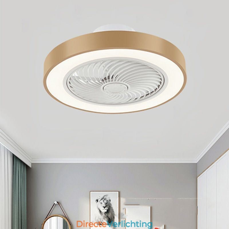 Moderne plafondventilatorlampen met afstandsbediening, ronde plafondlamp van acryl