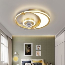 Maan Plafondventilatorlamp Creativiteit Plafondlamp