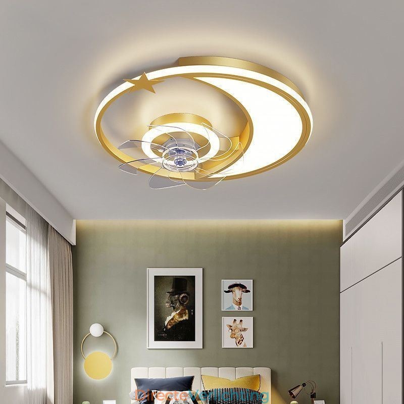 Maan Plafondventilatorlamp Creativiteit Plafondlamp