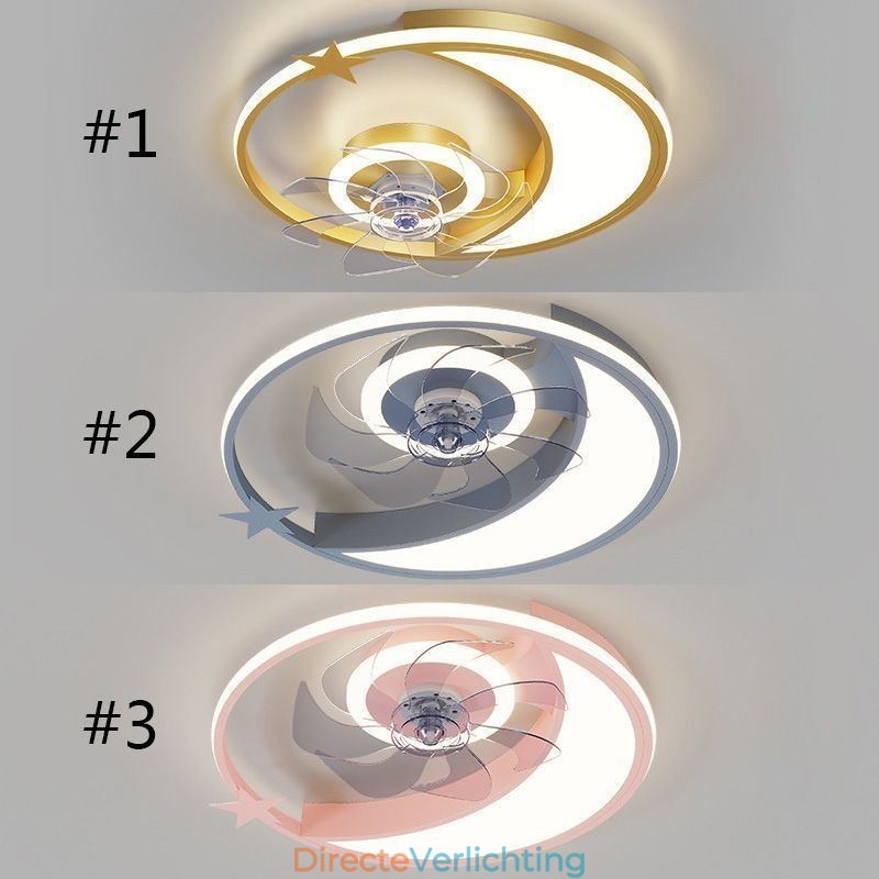 Maan Plafondventilatorlamp Creativiteit Plafondlamp