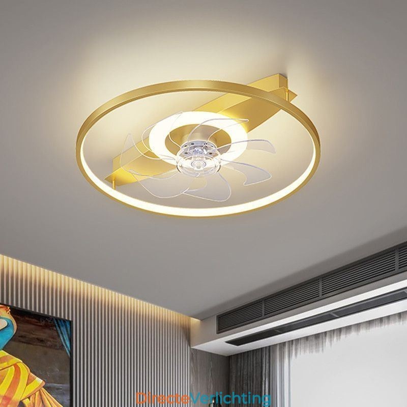 Moderne plafondventilator met verlichting, afstandsbediening, ventilatorlamp