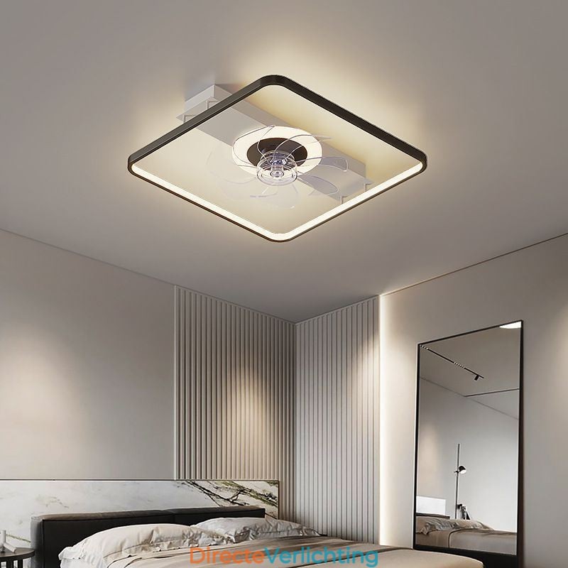 Moderne plafondventilator met verlichting, afstandsbediening, ventilatorlamp
