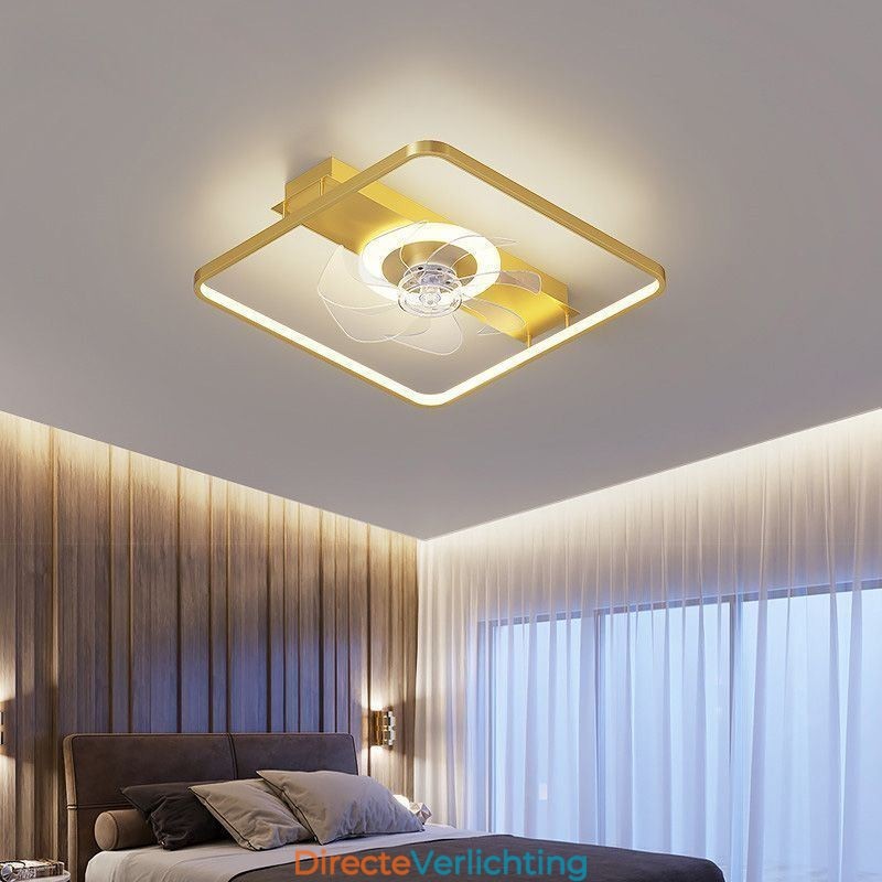 Moderne plafondventilator met verlichting, afstandsbediening, ventilatorlamp