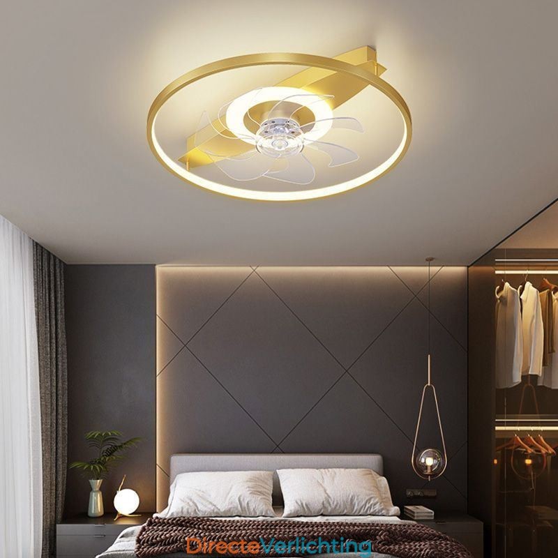 Moderne plafondventilator met verlichting, afstandsbediening, ventilatorlamp