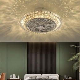 Kristallen plafondventilatorlamp goud ronde plafondlamp