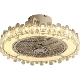 Kristallen plafondventilatorlamp goud ronde plafondlamp
