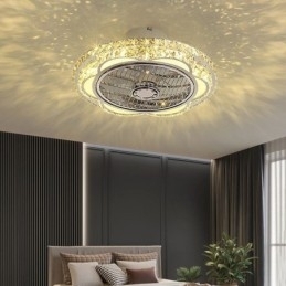 Kristallen plafondventilatorlamp goud ronde plafondlamp