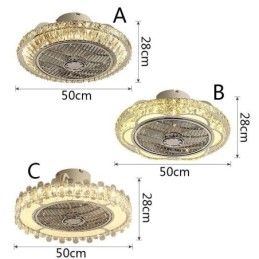 Kristallen plafondventilatorlamp goud ronde plafondlamp