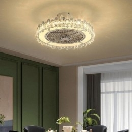 Kristallen plafondventilatorlamp goud ronde plafondlamp