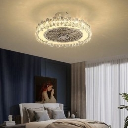 Kristallen plafondventilatorlamp goud ronde plafondlamp