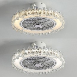 Kristallen plafondventilatorlamp goud ronde plafondlamp