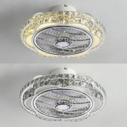 Kristallen plafondventilatorlamp goud ronde plafondlamp