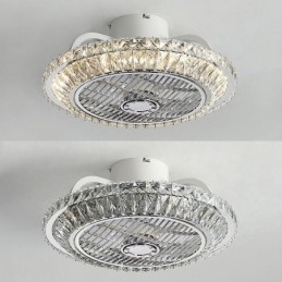 Kristallen plafondventilatorlamp goud ronde plafondlamp
