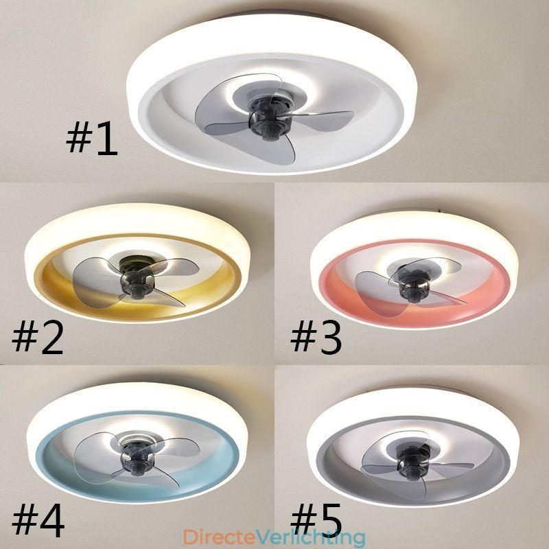 Moderne plafondventilator met verlichting, plafondlamp met afstandsbediening, ventilator