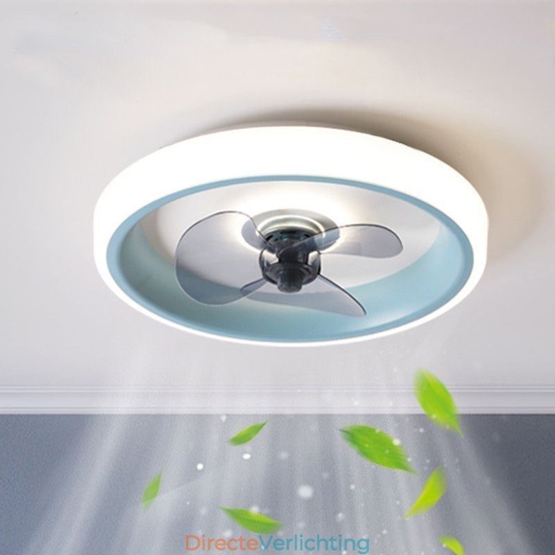 Moderne plafondventilator met verlichting, plafondlamp met afstandsbediening, ventilator