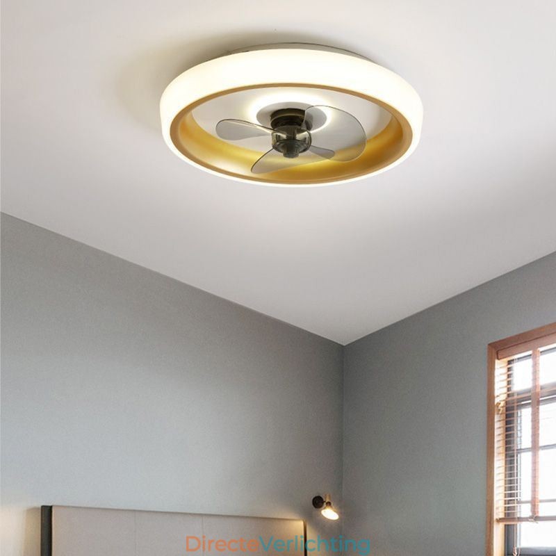 Moderne plafondventilator met verlichting, plafondlamp met afstandsbediening, ventilator