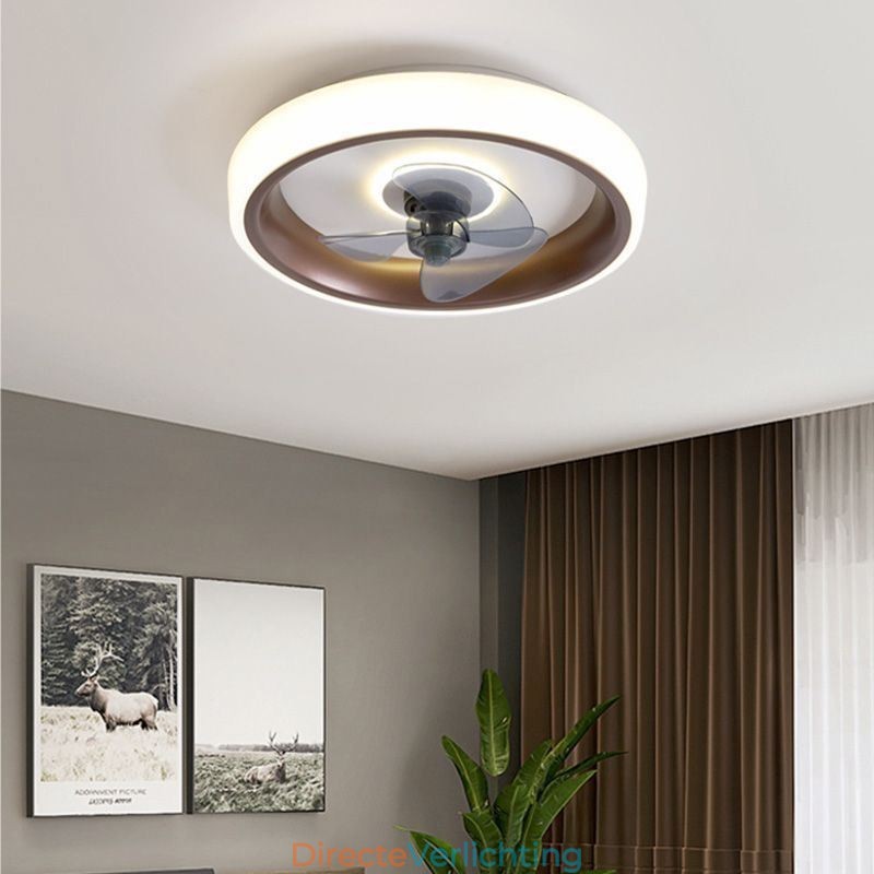 Moderne plafondventilator met verlichting, plafondlamp met afstandsbediening, ventilator