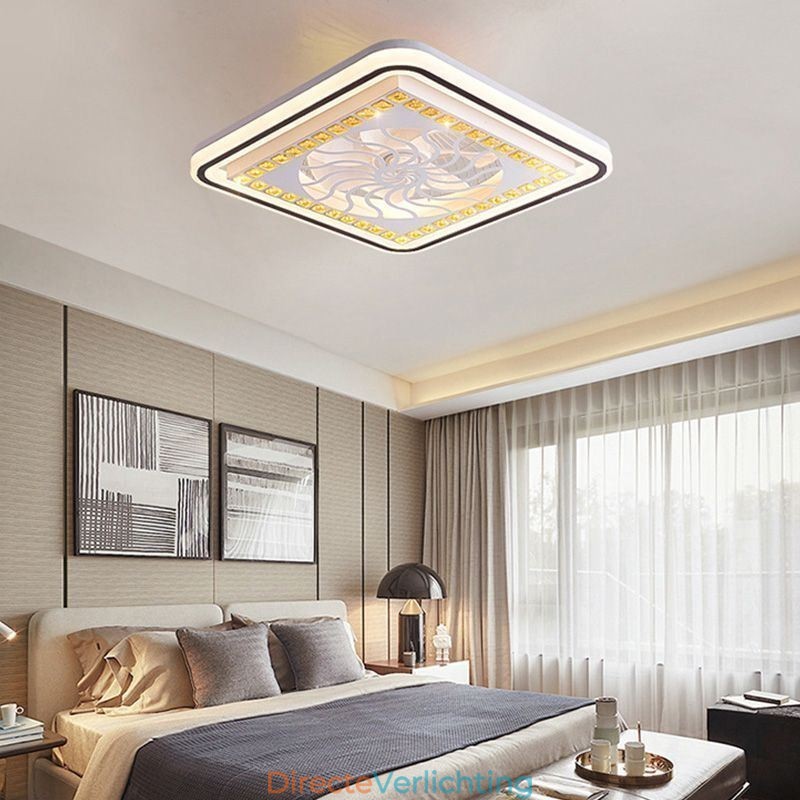 Intelligente plafondventilator met licht, traploos dimbaar decoratie