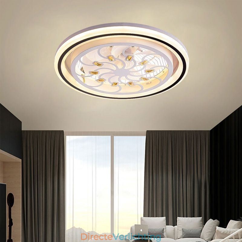 Intelligente plafondventilator met licht, traploos dimbaar decoratie