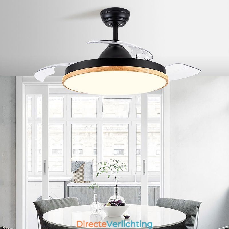 Moderne Inverter Plafondventilator Licht Afstandsbediening Plafondlamp Driekleurige Dimming