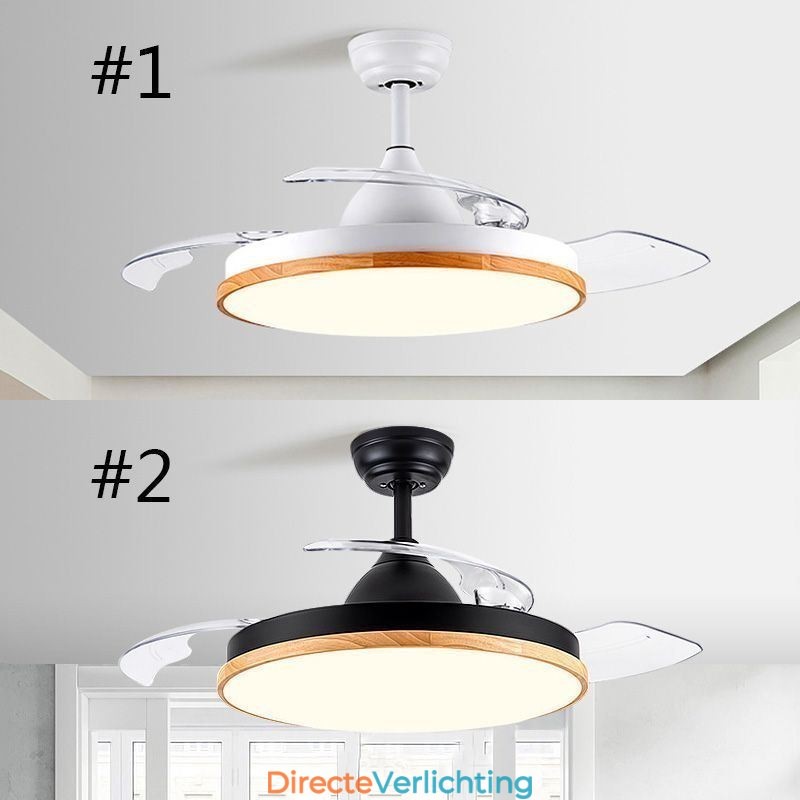 Moderne Inverter Plafondventilator Licht Afstandsbediening Plafondlamp Driekleurige Dimming