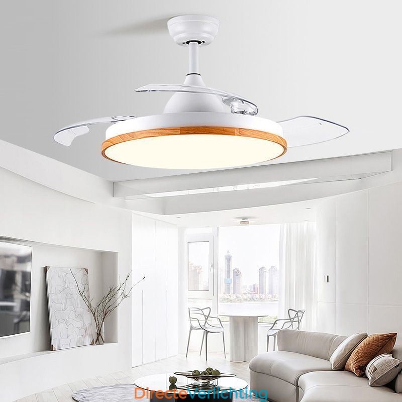 Moderne Inverter Plafondventilator Licht Afstandsbediening Plafondlamp Driekleurige Dimming