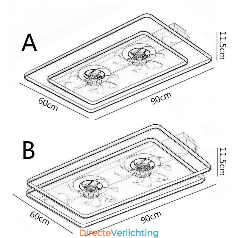 Moderne plafondventilator met verlichting en afstandsbediening