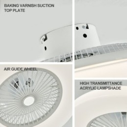 Ventilator Plafondlamp Trichromatisch Dimmen 3 Snelheid Afstandsbediening