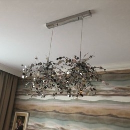 Moderne minimalistische kroonluchter van roestvrij staal