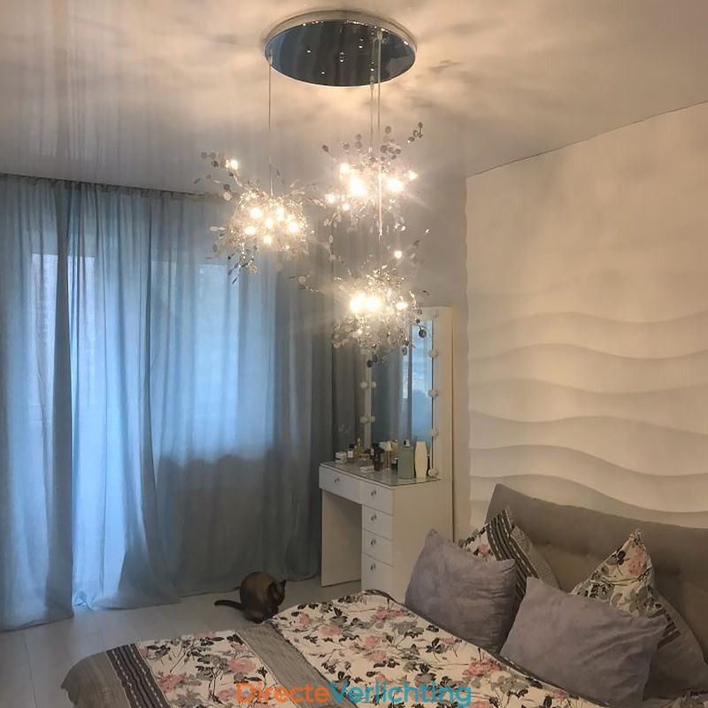 Pailletten kroonluchter roestvrij staal hanglamp eetkamer