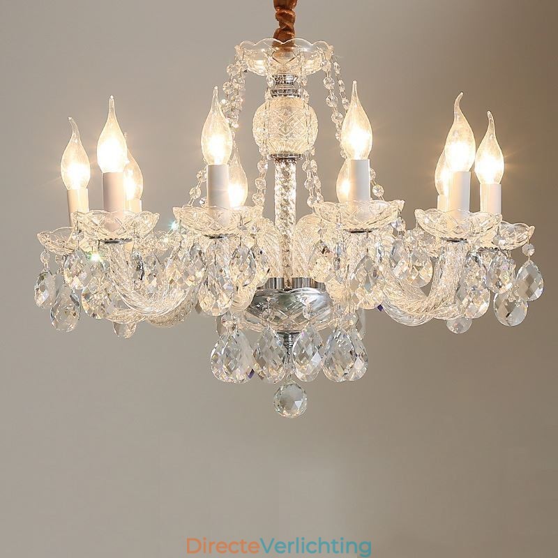 Transparante kristallen kroonluchter Europese luxe decoratieve plafondlamp