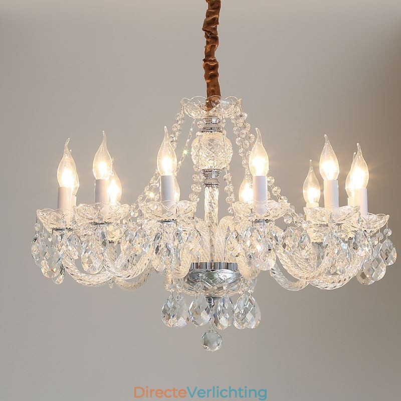Transparante kristallen kroonluchter Europese luxe decoratieve plafondlamp
