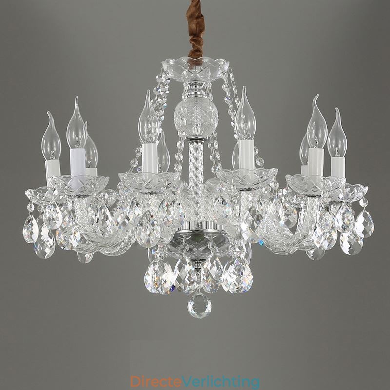 Transparante kristallen kroonluchter Europese luxe decoratieve plafondlamp